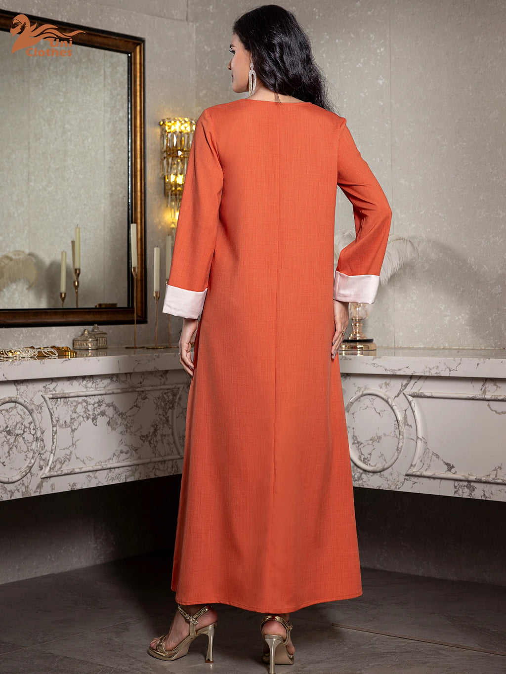 Middle East Latest Abaya Fashion Kaftan Dresses Hand-stitched Diamond Dubai Arabic Robe Muslim Dress for Women