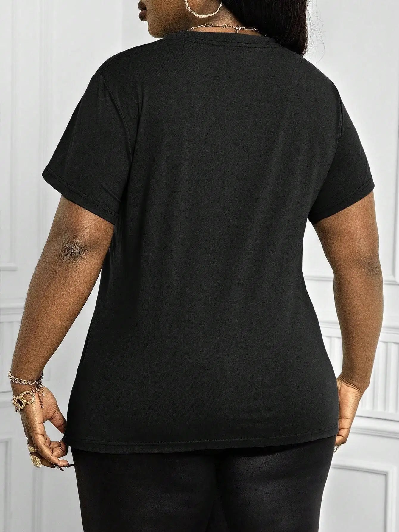 Women's Casual T-Shirt With Poker Card Queen Pattern, Spring & Summer For New Year Clothes Graphic Tees Women Tops